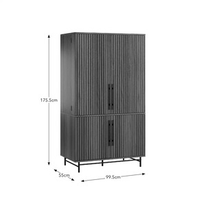 שולחן מחשב עמיד מעץ הניתן להמרה עם מגש מקלדת נשלף, מדף אחסון ועיצוב חוסך מקום - Product Image 5