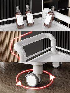 Carrito de Almacenamiento Rodante Blanco para Salón de Belleza, con Cajón y Organizador Metálico, para Clínica de Estética y Spa - Product Image 6