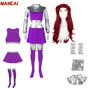 Anime Teen Titans personaje Titan Starfire disfraz Starfire Cosplay disfraz de Halloween Mujer - Product Image 1