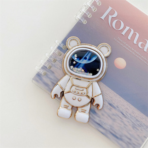 귀여운 만화 공간 우주 비행사 액체 quicksand 브래킷 휴대 전화 접이식 책상 스탠드 홀더 - Product Image 4