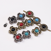 Conchos métalliques décoratifs avec vis, style pièce de monnaie, ornés de cristaux pour ceintures et accessoires