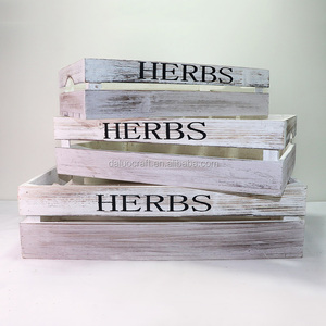 White Square wood boxes for flower plants good quality fruit-picking wooden boxes