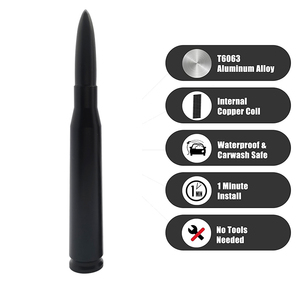 Antennes de balle givrées haute performance, antenne de camion courte en billette d'aluminium pour camion Dodge Ram 1500 Ford F150 Raptor. - Product Image 4