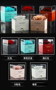 Presente Do Dia Das Mães Dos Namorados Rosas Preservadas Em Caixa De Acrílico Caixa De Rosas Preservadas Com Eu Te Amo Presente De Colar - Product Image 5