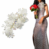 Appliques multifonctions pour femmes à coudre, en strass, feuilles métalliques, fleurs 3D en cristal, en PVC et feutre non tissé, pour chapeaux et bandeaux