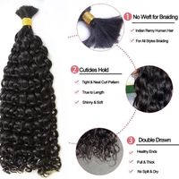 Cheveux Frisés Birmans MLM pour Tresses Bohèmes, Cheveux Humains Bruts Vietnamiens 100% en Vrac pour Tressage, Extensions de Cheveux Frisés 100g