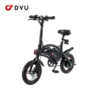 DYU-bicicleta eléctrica inteligente D3 + 10Ah, batería de litio BMS, 14 pulgadas, 36V, 240W, plegable, con aplicación, [almacén de la UE], envío gratis