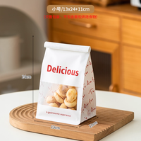 Sacs d'emballage en papier kraft avec fenêtre transparente BOPP à huit soudures latérales, à soufflet de fond, de qualité alimentaire, pour pain et croustilles