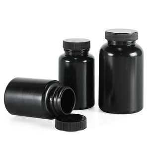 Flacon à pilules HDPE noir de qualité supérieure 120-200ml Rond Mat 40/47mm Bouchon résistant aux enfants digne de confiance par les principales marques pharmaceutiques - Product Image 3