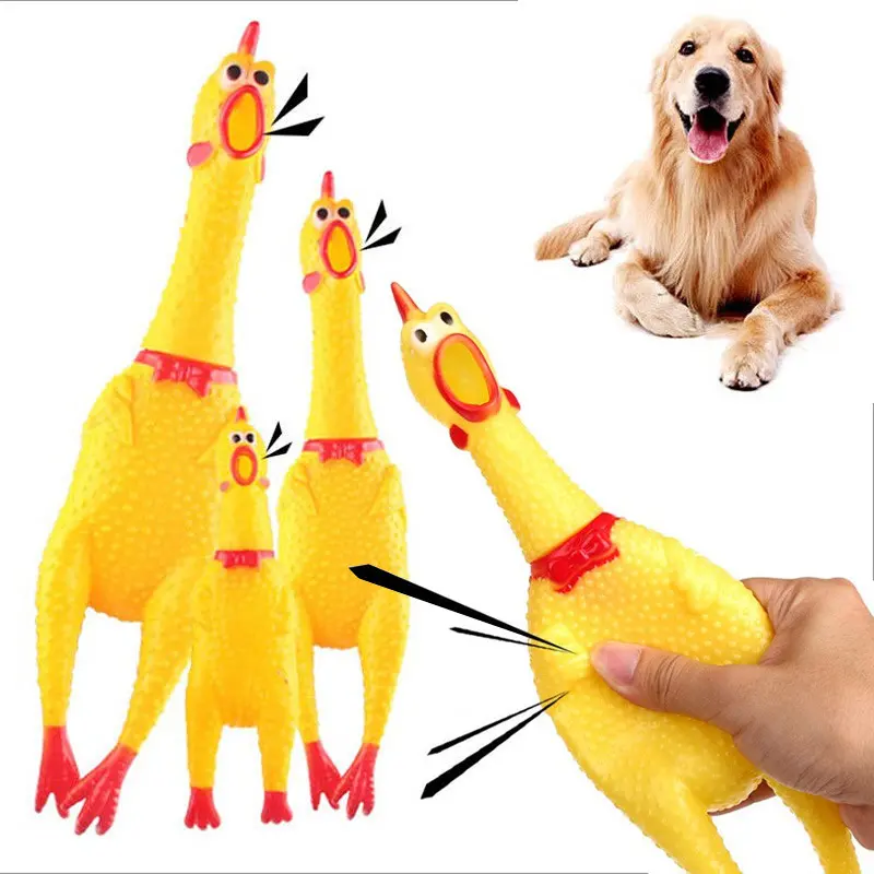 Hundes pielzeug Mit Saugnapf Biologisch abbaubares Spielzeug für Hunde Juguetes Para Perros Verano Lustiges gelbes Gummi huhn