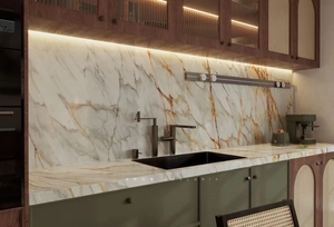 Losas Pulidas de Mármol Calacatta Gold Natural Moderno para Vestíbulo de Hotel GOLDTOP, Encimeras y Proyectos Comerciales - Product Image 3