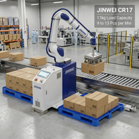 Robot de palettisation collaboratif en alliage d'aluminium et d'acier, charge utile de 17 kg, portée de 2047 mm, IP67, palettiseur de cartons, 9-13 pièces/min pour entrepôt