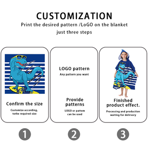 Mùa Hè Kỳ Nghỉ Sợi Nhỏ Cát Miễn Phí Xách Tay Và Dễ Dàng Để Gấp In Kỹ Thuật Số Biểu Tượng Tùy Chỉnh Trẻ Em Trùm Mũ Ponchos Khăn - Product Image 3