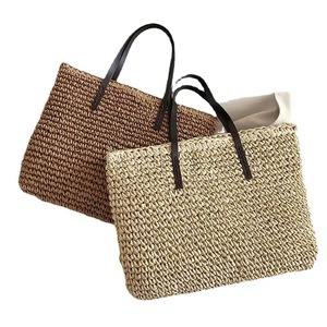 Nouveau Grand Sac de Plage en Paille Tricoté au Crochet pour Femme 2025 avec Fermeture Éclair et Deux Bretelles – Idéal pour les Vacances - Product Image 5
