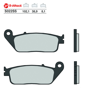 R-Attack S022SS ผ้าเบรคมอเตอร์ไซค์ 102.1x38.9x8.1 ซินเทอร์เรด หน้า-หลัง - Product Image 1