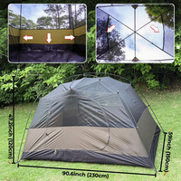 Tente de camping, tente double couche, protection solaire, protection contre la pluie en extérieur, randonnée et bâche imperméable 2-en-1
