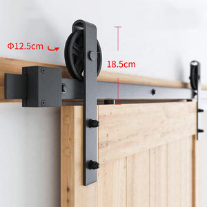 AAG oem/odm Retro บานเลื่อน6.6ฟุตสีดำล้อใหญ่ฮาร์ดแวร์ประตูไม้อุตสาหกรรมบานเลื่อนชุดฮาร์ดแวร์ประตูยุ้งฉาง - Product Image 6