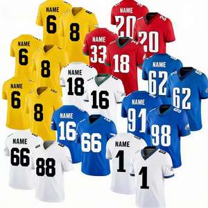 Jersey <span class=keywords><strong>de</strong></span> Fútbol Americano Blanco, Negro y Naranja <span class=keywords><strong>de</strong></span> Alta Calidad, Secado Rápido, Bordado Evans, Transpirable, Mangas Cortas, Nuevo Estilo, Venta al Por Mayor - Product Image 1