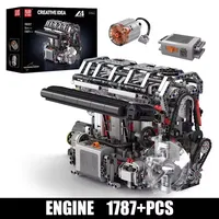 Mould King 10087-10226 Voiture technique MOC, modèle de moteur à essence motorisé, jouets de construction en briques, cadeau de Noël, ensembles de blocs de construction