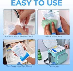 عبوة تبريد بلاستيكية صغيرة قابلة للتخصيص بشعار مخصص، تستخدم لمرة واحدة، مع جل تبريد وصفيحة تجميد للثلاجة، مناسبة لصناديق الغداء المبردة - Product Image 3