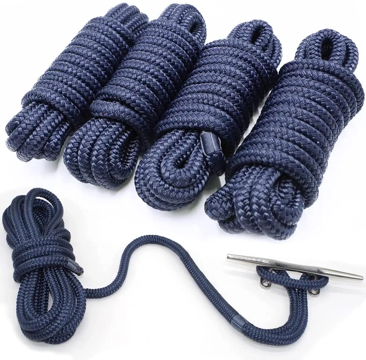 High Quality 3/8"5/8" Nylon Double Braided Anchor Rope Dock Line For Boats Mooring