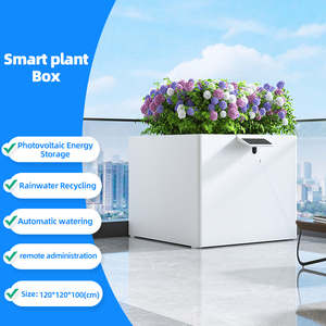 Boîte de jardinière intelligente gris clair écologique et économe en énergie pour l'extérieur - Product Image 1