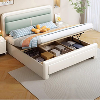 Cadre de lit moderne en bois de caoutchouc Lit double King Queen Size de luxe Ensemble de chambre à coucher en bois massif pour meubles de maison ou d'hôtel