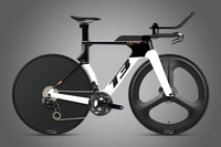 Vélo de course en carbone TWITTER T3 (TT) 2026 avec manettes de vitesses sans fil Shimano 2x12, roues 700C - Vélo de triathlon pour hommes