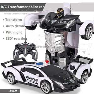 <span class=keywords><strong>Voiture</strong></span> robot transformable RC 2,4 GHz à l'échelle 1:18 avec design <span class=keywords><strong>police</strong></span> lumineux, télécommande expert en drift à un bouton pour garçons - Product Image 6