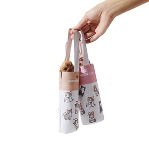 Mini paraguas de vinilo de doble uso de gato bonito para mujer, protección UV para sol, lluvia, Control Manual para viajes, logotipo personalizado para adultos - Product Image 1