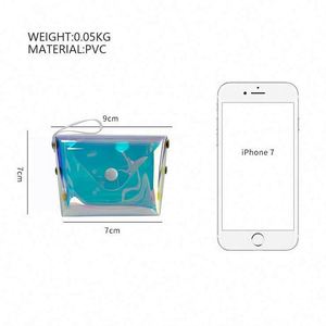 Vente en gros de porte-monnaie en PVC holographique imperméable, élégant et mignon, mini sac à main transparent pour filles - Product Image 2