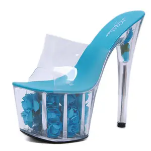 Sandales à Talon Cristal Haut pour Femmes, Chaussures de <span class=keywords><strong>Pole</strong></span> <span class=keywords><strong>Dance</strong></span> Exotiques pour Stripteaseuses - Product Image 1