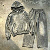 Personnalisé 500 GSM 100% Coton Baggy Polaire Surdimensionné À Capuche Jogger Ensemble Hommes Survêtement Hiver Haute Qualité Survêtements Ensemble