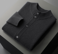 Hochwertiger Großhandel Maßgefertigter Warmer Kaschmir-Cardigan Klassischer Knopf-Kaschmirpullover für Herren
