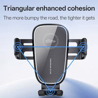 Support de téléphone de voiture flexible à rotation par gravité, fixation automatique, bras courbé, fixation sur grille d'aération, hauteur réglable, vente en gros