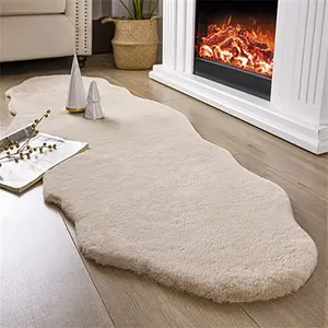 Felt Custom Faux animal fur Rabbit fur rug and carpet for indoor home