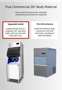 Machine à glaçons cubiques commerciale de 45 kg à 700 livres, refroidissement par air |   Machine à glaçons en acier inoxydable pour supermarchés et présentoirs à fruits de mer - Product Image 5