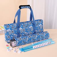 Sac de voyage grande capacité motif cachemire bleu pour jeu de Mahjong américain, idéal pour les vacances et le camping – Meilleures ventes