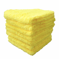 Chiffon de nettoyage en microfibre 40x40 350GSM, sans bord, en peluche, pour le lavage de voiture, serviette absorbante en microfibre pour la cuisine, serviette de séchage pour voiture
