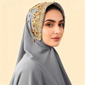 Hijab de gasa de Color sólido Premium elegante para mujeres musulmanas Bufanda de moda ligera Ropa de alta calidad para todas las estaciones - Product Image 2