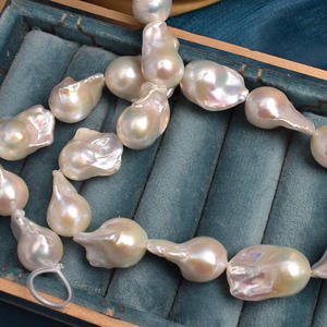 Dây chuỗi ngọc trai nước ngọt tự nhiên Baroque óng ánh cao cấp 13-14mm, hình đuôi cá, hạt rời, dùng làm đồ trang sức tự chế - Product Image 3