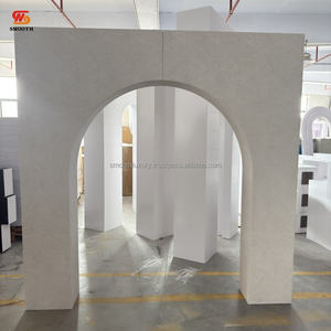 Arc stable lisse support de lustre en métal blanc plomb de route pour le chemin de la mariée de fond de mariage - Product Image 3