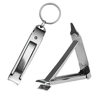 Coupe-ongles portable en acier inoxydable avec porte-clés, ouverture large, lame plate, pointe affûtée pour utilisation sur les doigts - Product Image 1