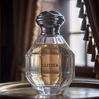 Botella de Perfume de Vidrio Mate Grabado Personalizado de 100 ml con Cuello Prensado de Primera Calidad y Tapa de Aleación de Zinc