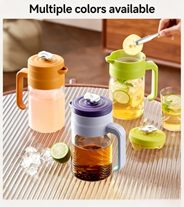 Carafe à <span class=keywords><strong>eau</strong></span> froide moderne grande capacité <span class=keywords><strong>en</strong></span> <span class=keywords><strong>verre</strong></span> borosilicate résistant à la chaleur avec couvercle anti-fuite et conception facile à nettoyer - Product Image 6