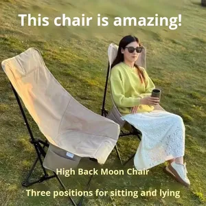Chaise lune pliante de <span class=keywords><strong>camping</strong></span>, mobilier d'extérieur portable, chaise inclinable surélevée, tabouret en tissu Oxford et acier au carbone pour la pêche et le <span class=keywords><strong>camping</strong></span> - Product Image 4