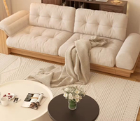 Canapé personnalisé au design minimaliste style japonais avec cadre en bois massif petit canapé 3 places avec rangement pour le salon et l'appartement