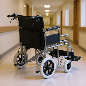 Fauteuil de transport manuel pliable en acier de 24 pouces de large, capacité 300 lb, pour usage domestique et hospitalier - Product Image 2