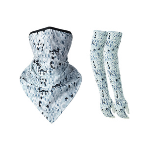 Écharpe triangulaire anti-UV d'été avec manches en soie glacée, imprimé camouflage numérique, masque facial de cyclisme unisexe pour sports de plein air - Product Image 4