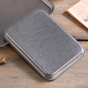 Bandejas Retro de Acero Inoxidable para Almacenamiento de Alimentos, Platos Planos para Barbacoa y <span class=keywords><strong>Sushi</strong></span>, Bandeja para Pan y Repostería, Plato para Frutas y Verduras de Cocina - Product Image 4